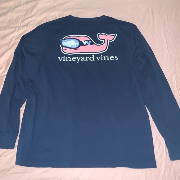 Navy Vineyard Vines Ski Mask Long Sleeve Shirt - Picture 3 of 3